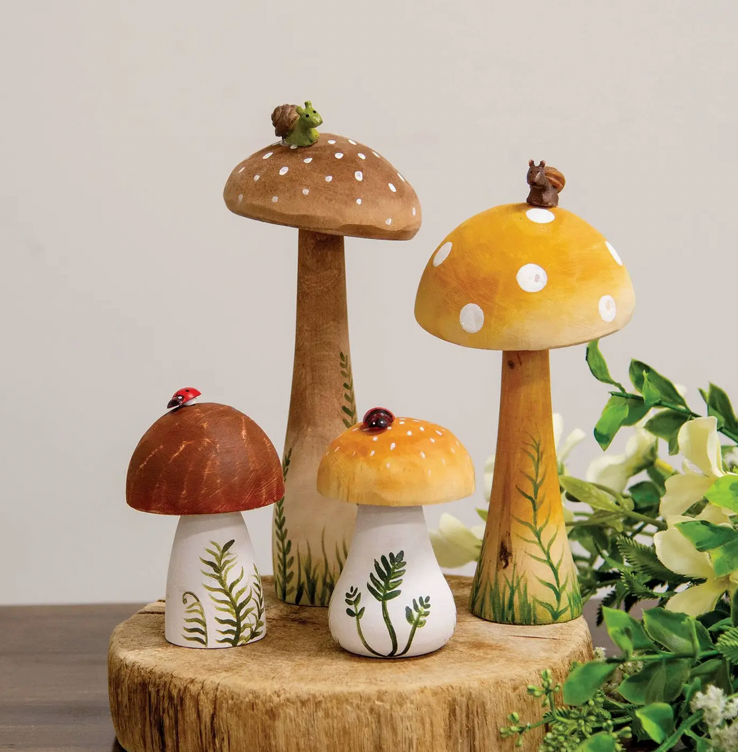 Wooden Handpainted Mushroom Sitters (sold separately)