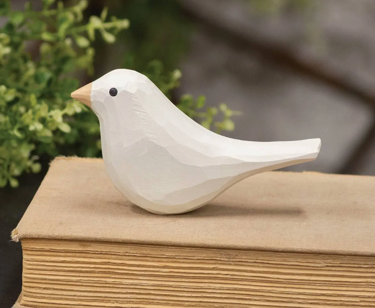 White Carved Bird Sitter (sold individually)