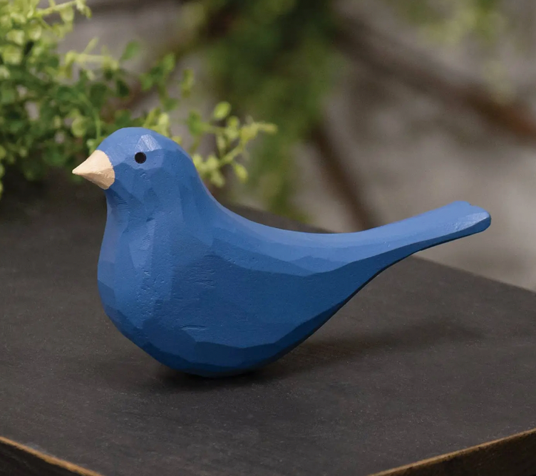 Dark Blue Carved Bird Sitter (sold individually) Coming Soon