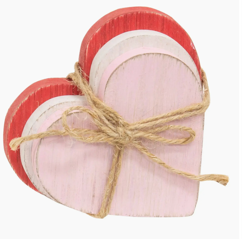 Distressed Wooden Heart Bundle (3-pc Set)