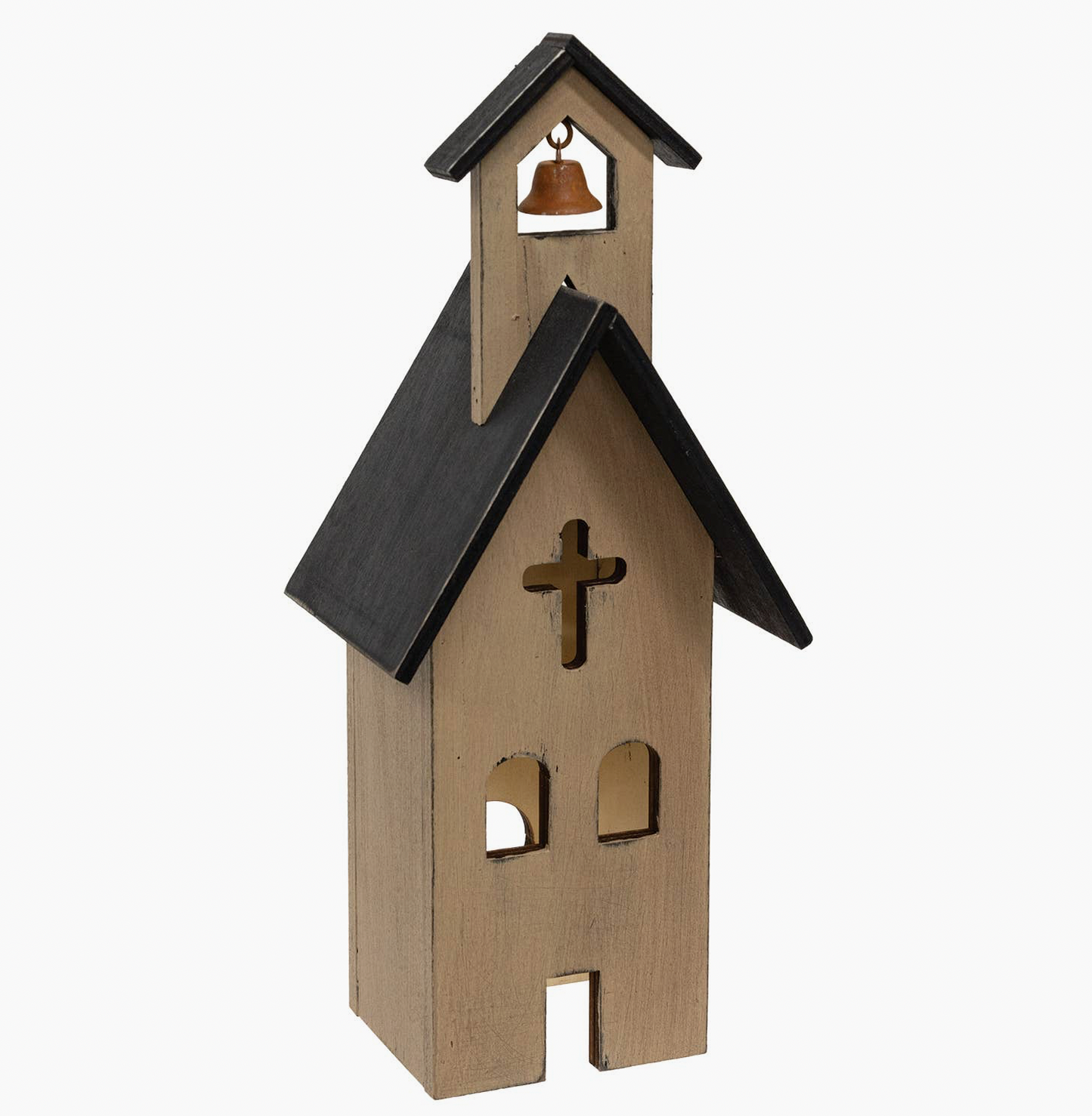 Primitive Wooden Church Sitter - 10.75”H