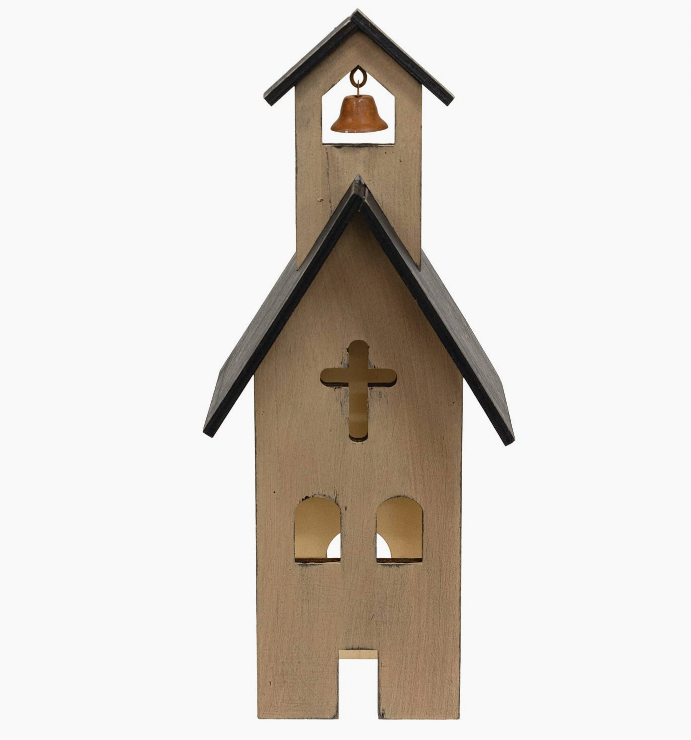 Primitive Wooden Church Sitter - 10.75”H
