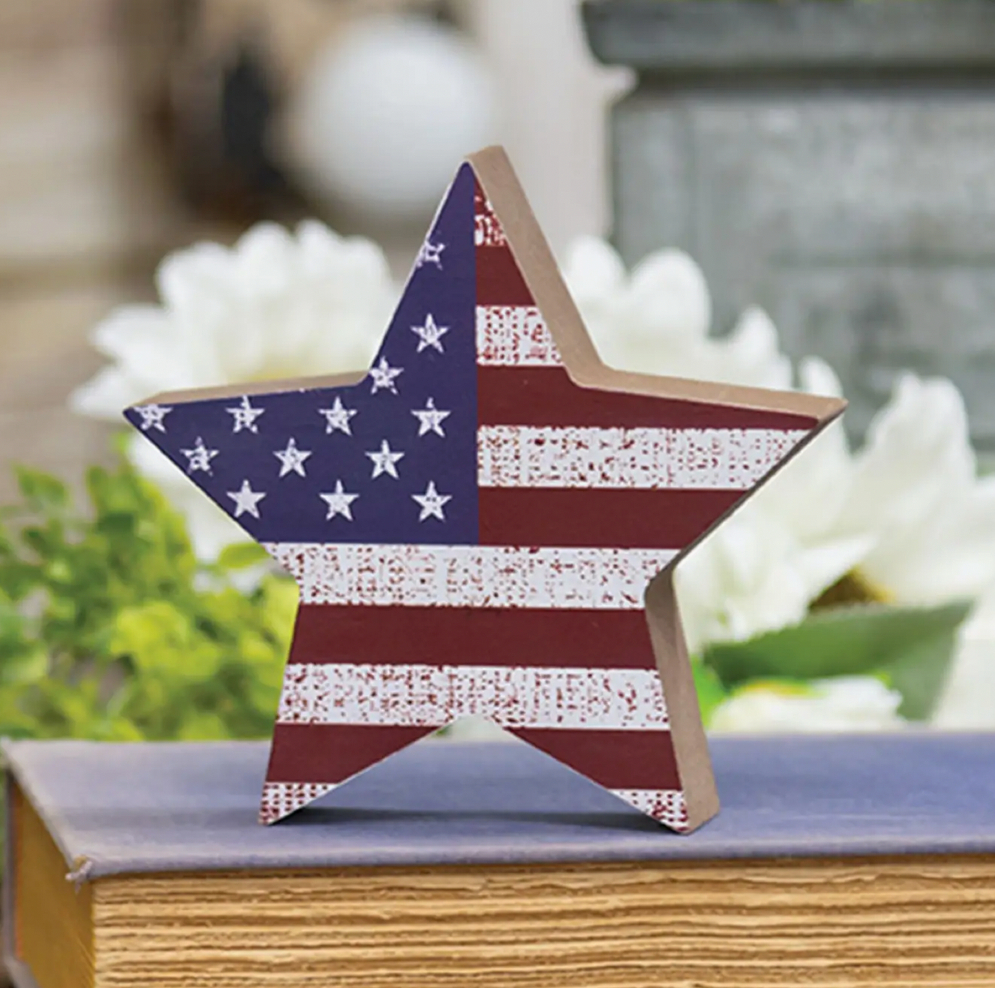 USA Flag Chunky Wooden Star
