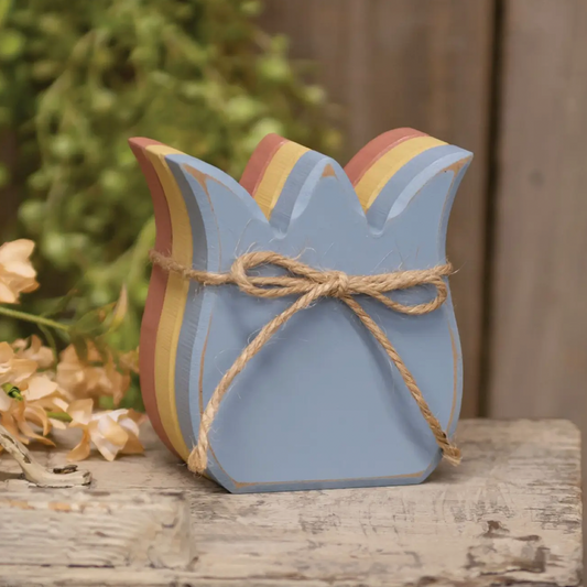 Distressed Wooden Tulip Head Bundle (3-pc Set)