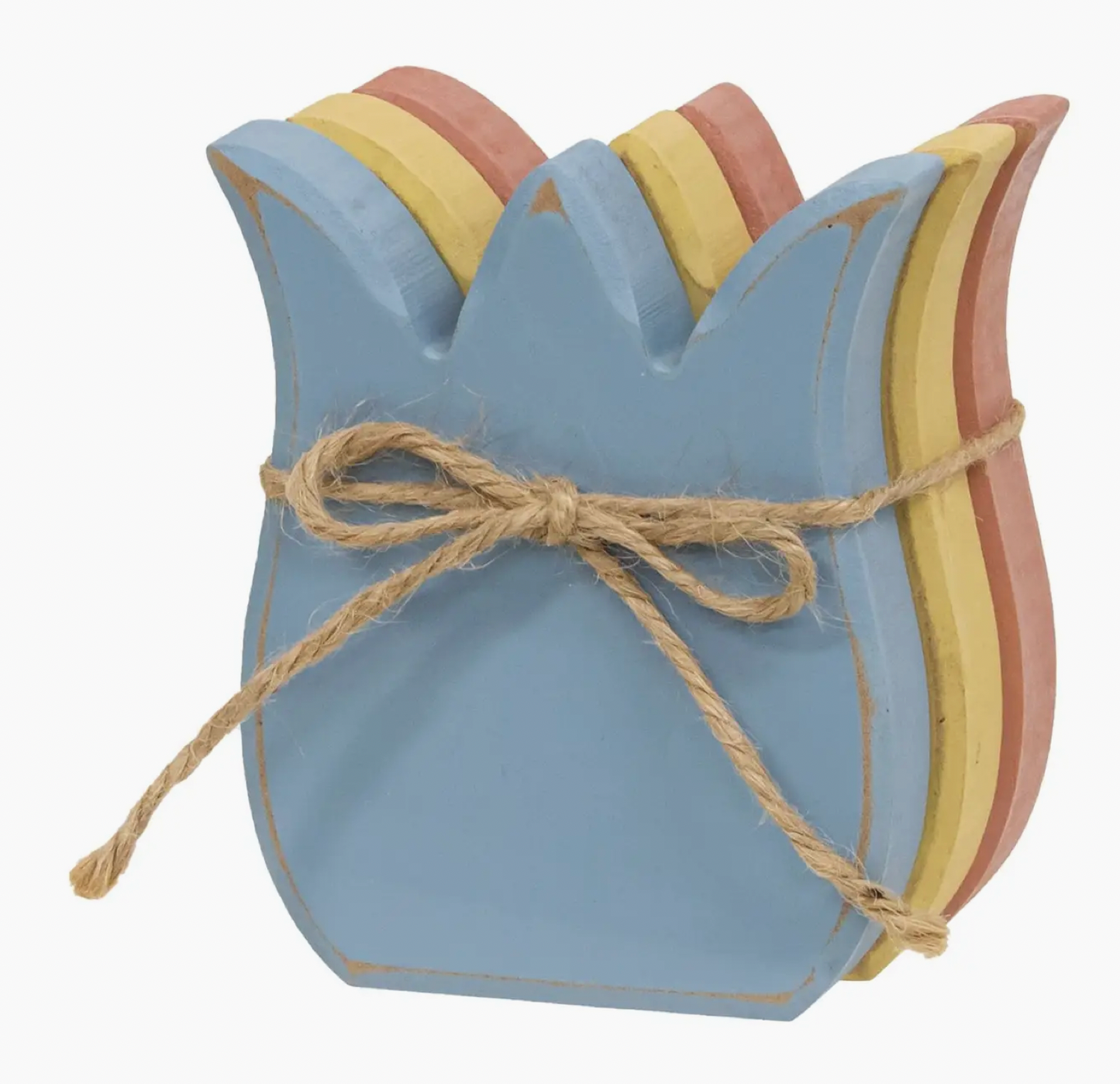 Distressed Wooden Tulip Head Bundle (3-pc Set)