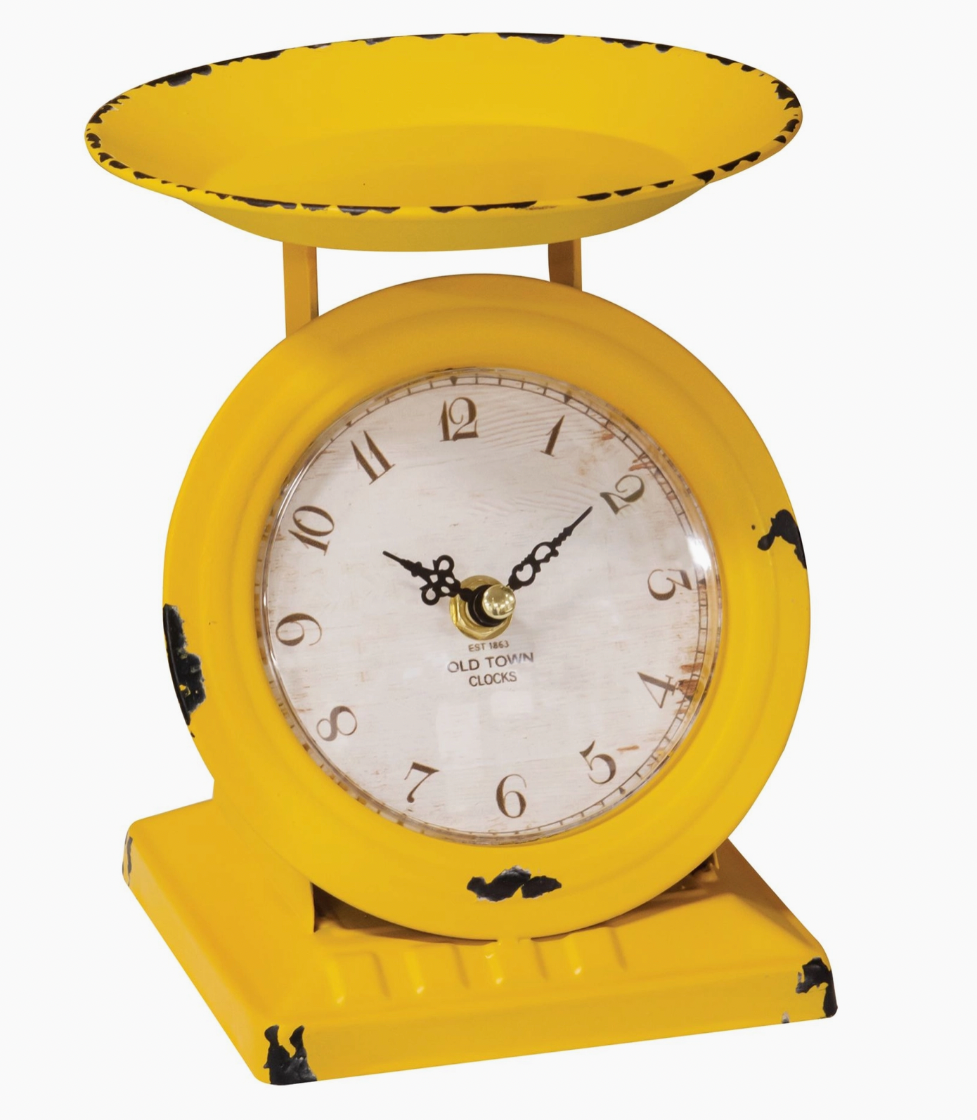 Sunflower Yellow Old Town Scale Clock