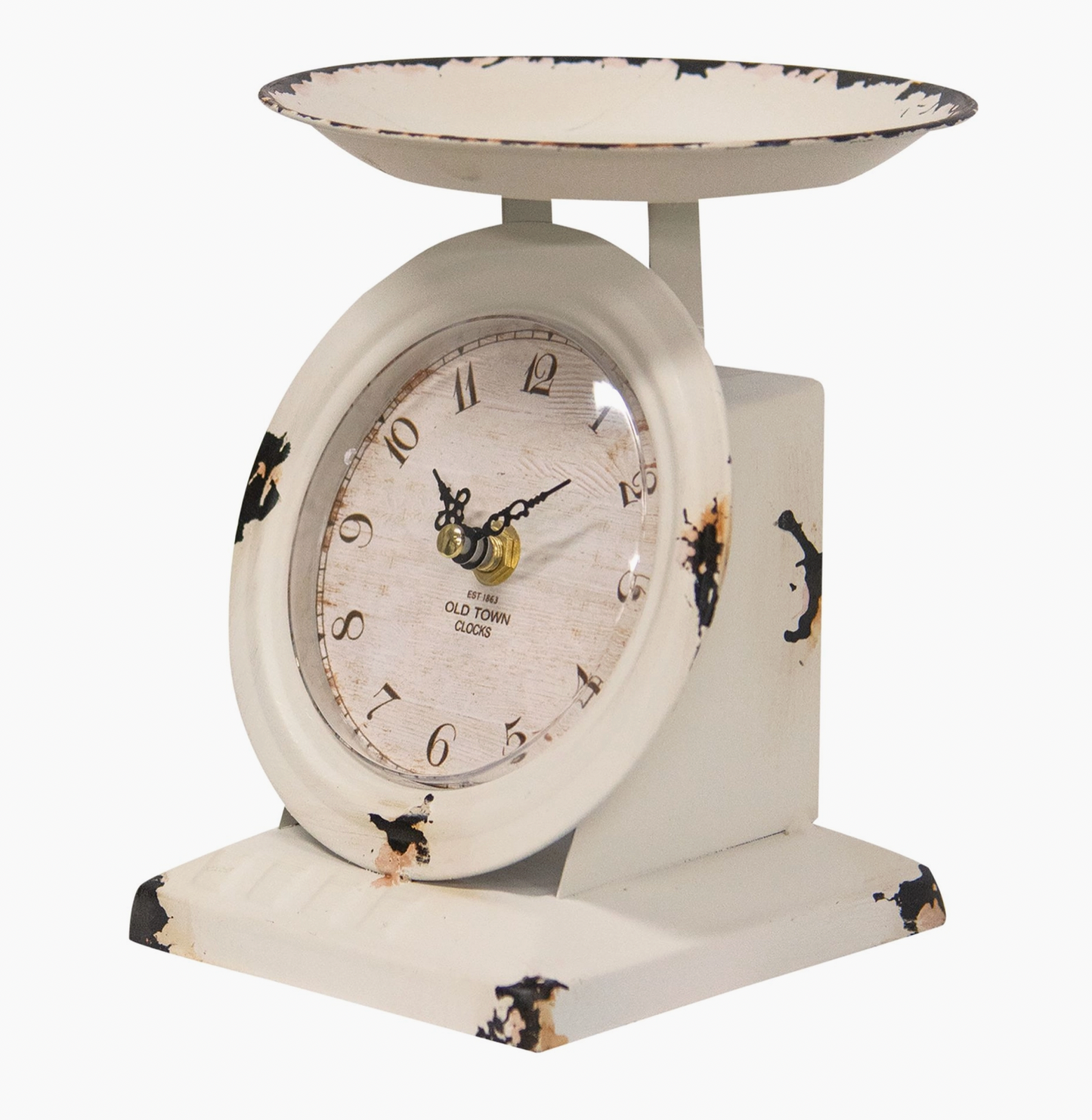 Farmhouse White Old Town Scale Clock