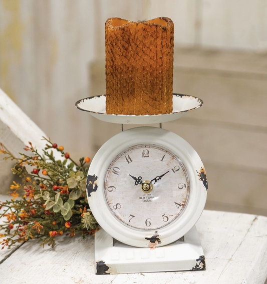 Farmhouse White Old Town Scale Clock