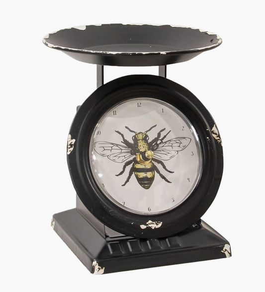 Vintage Bee Black Old Town Scale Clock