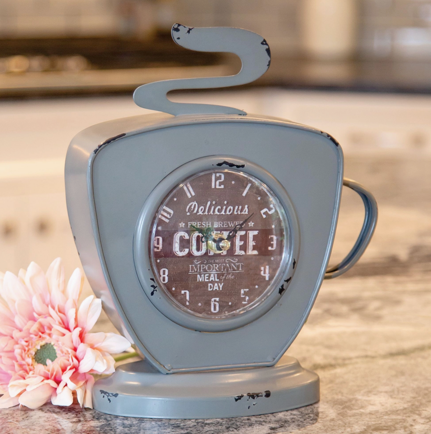 Vintage Dark Gray Coffee Clock