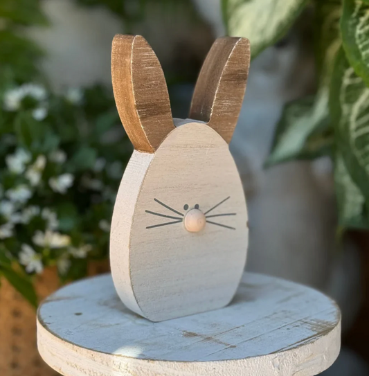 White & Wood. Egg Bunny