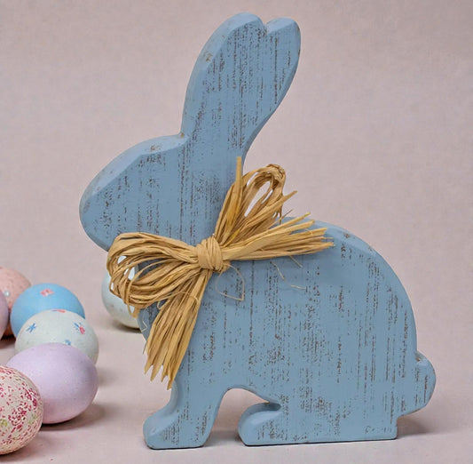 Distressed Blue Sitting Chunky Bunny