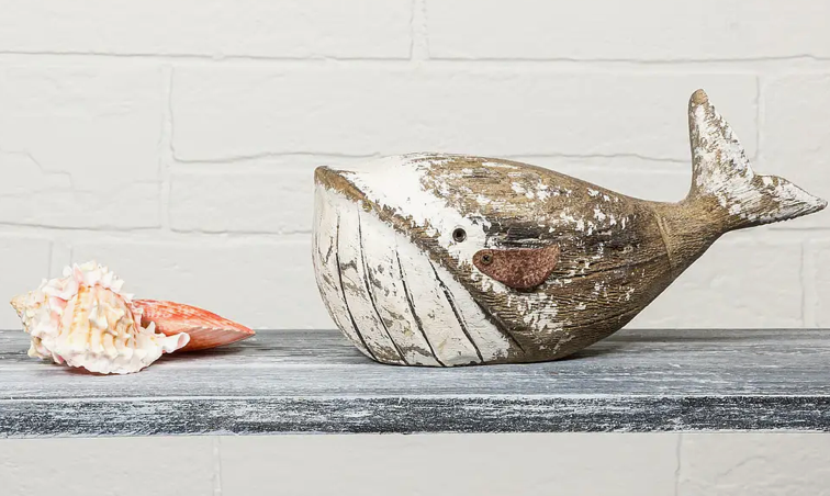 Medium Carved Whale - 9"L