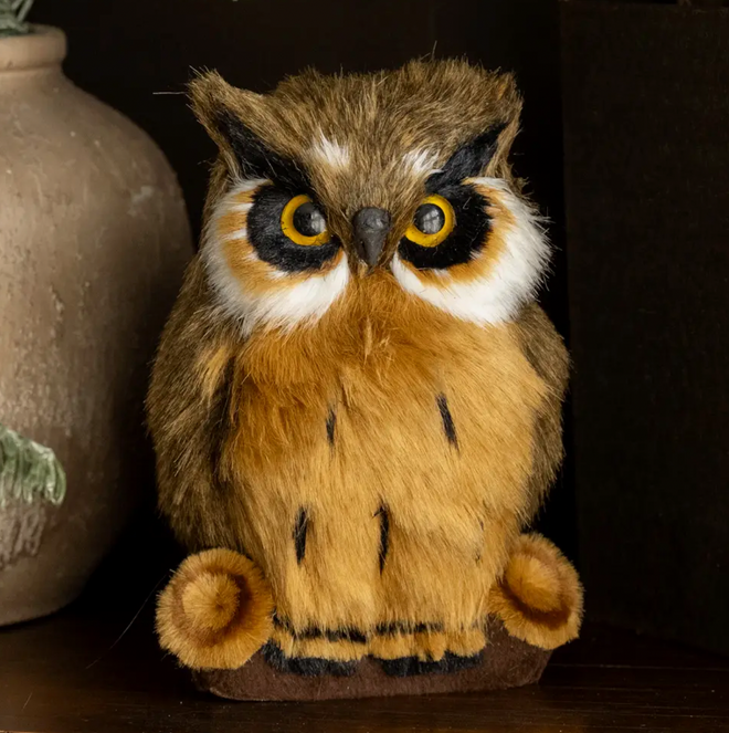 6.5" Great Horned Owl On Log
