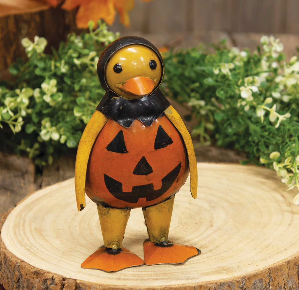 Recycled Metal Salem Warlock Halloween Duck