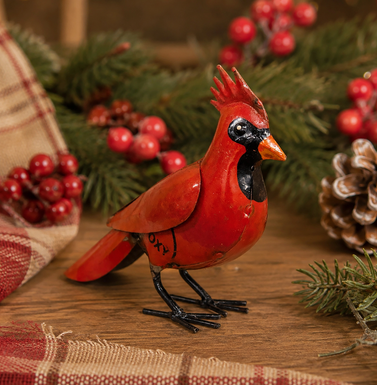 Recycled Metal Standing Cardinal - 6.5"H