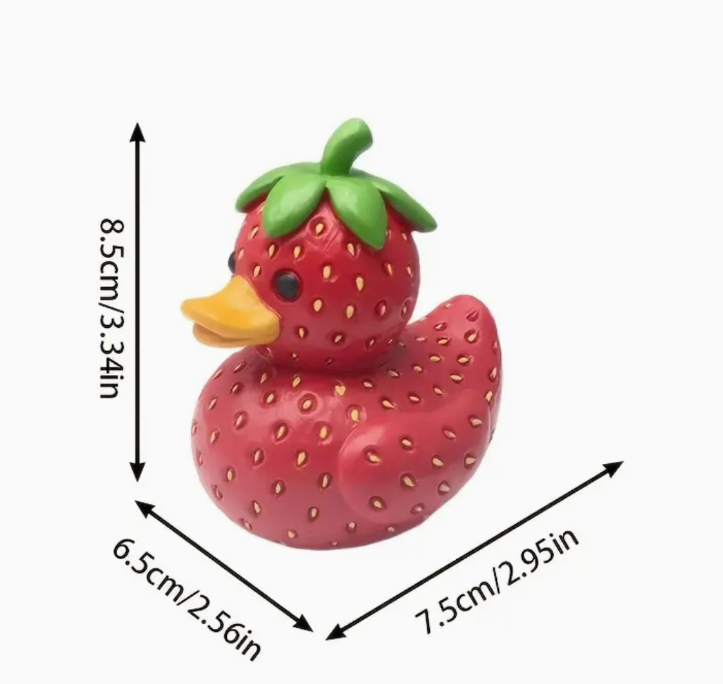Strawberry Resin "Rubber" Ducky