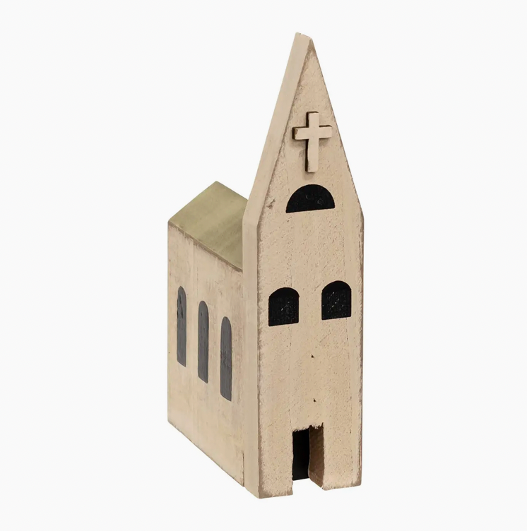 Primitive Wooden Block Church