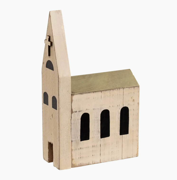 Primitive Wooden Block Church