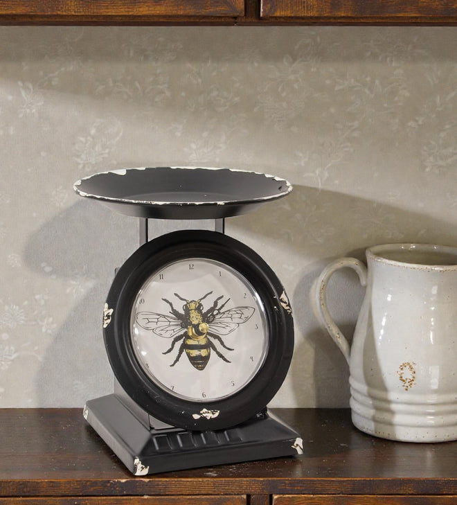 Vintage Bee Black Old Town Scale Clock