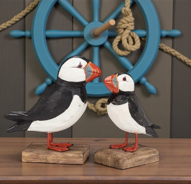 Carved Puffin On Base (2 sizes Available)