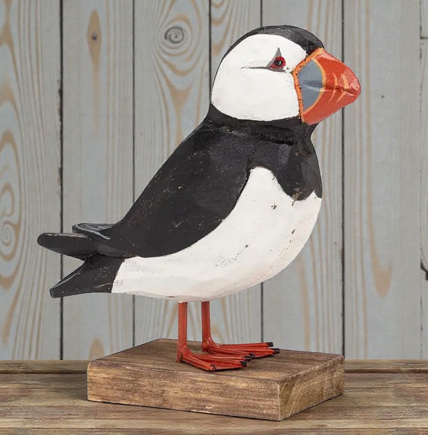 Carved Puffin On Base (2 sizes Available)