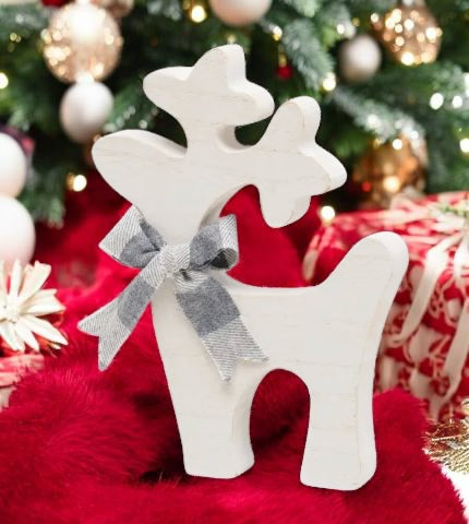 Black & White Washed Christmas Reindeer Sitters (sold individually)