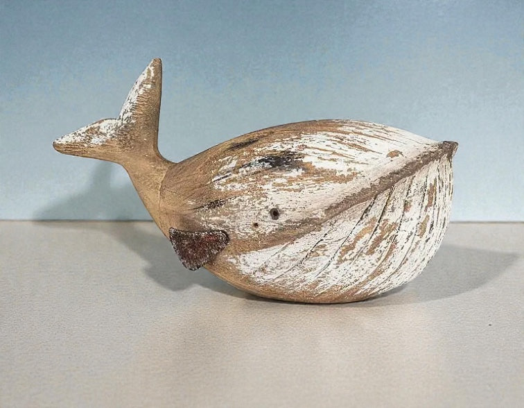 Medium Carved Whale - 9"L