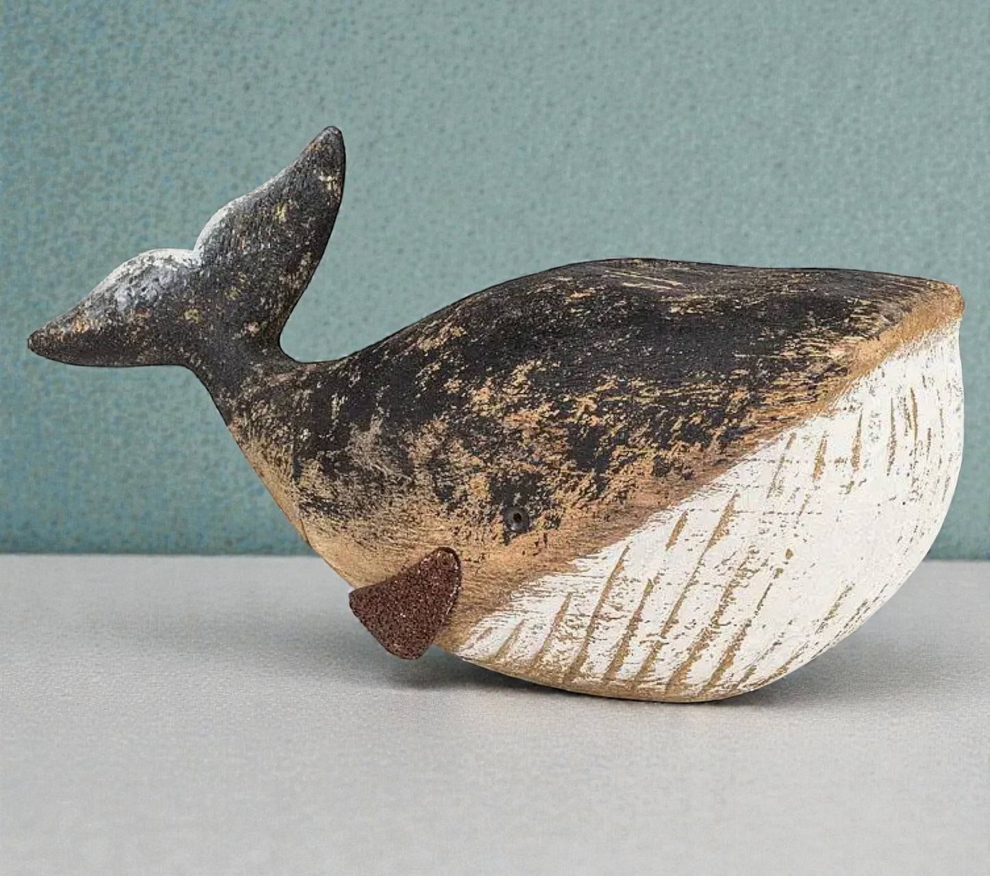 Large Carved Whale - 10"
