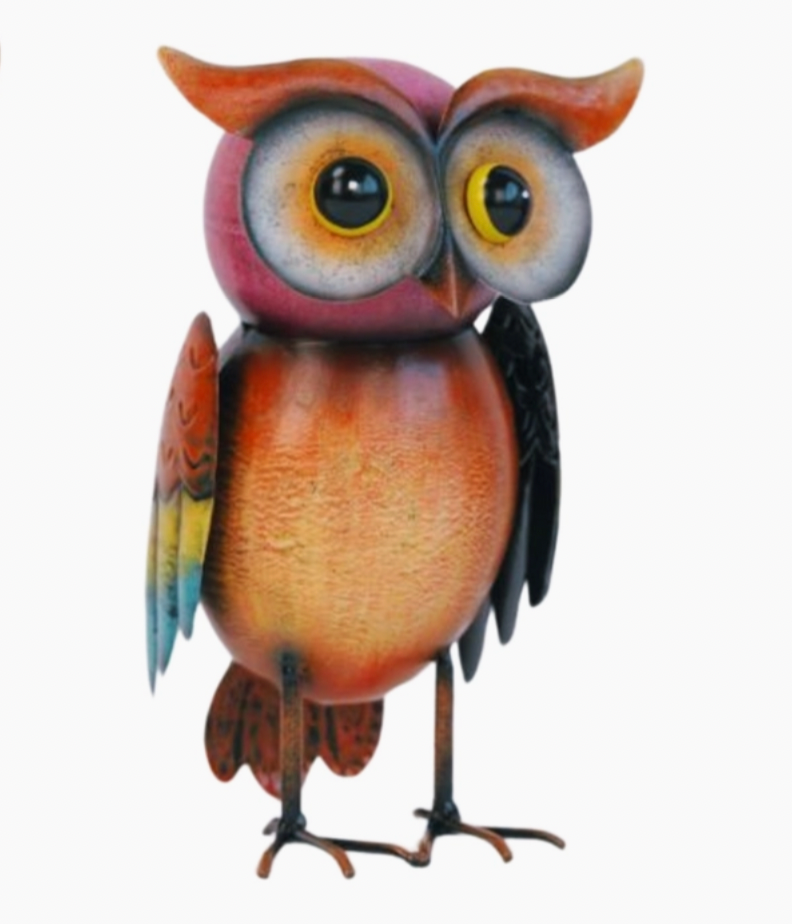 Colorful Metal Owl-Garden-Handmade-Yard Art