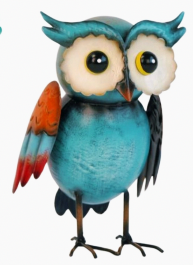 Colorful Metal Owl-Garden-Handmade-Yard Art