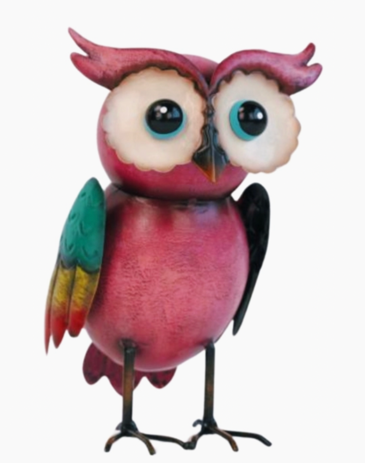 Colorful Metal Owl-Garden-Handmade-Yard Art