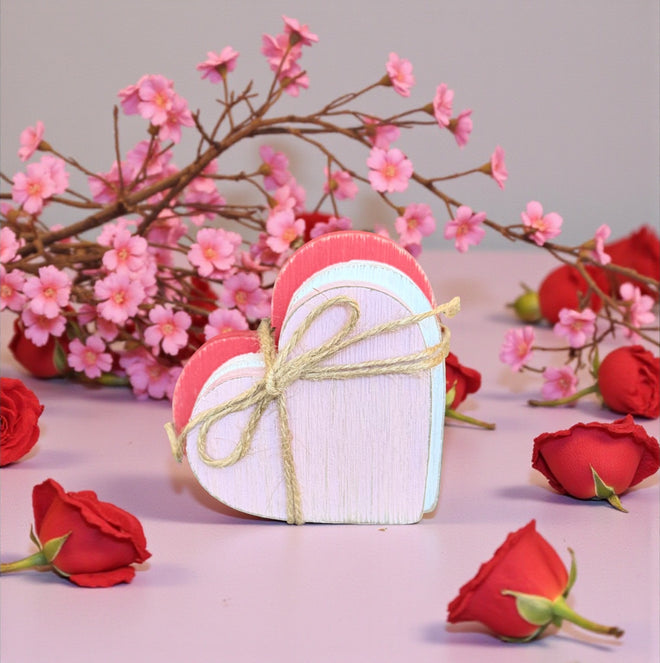 Distressed Wooden Heart Bundle (3-pc Set)